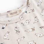Langærmet pyjamas nattøj til børn med Moomin-print i lyse farver