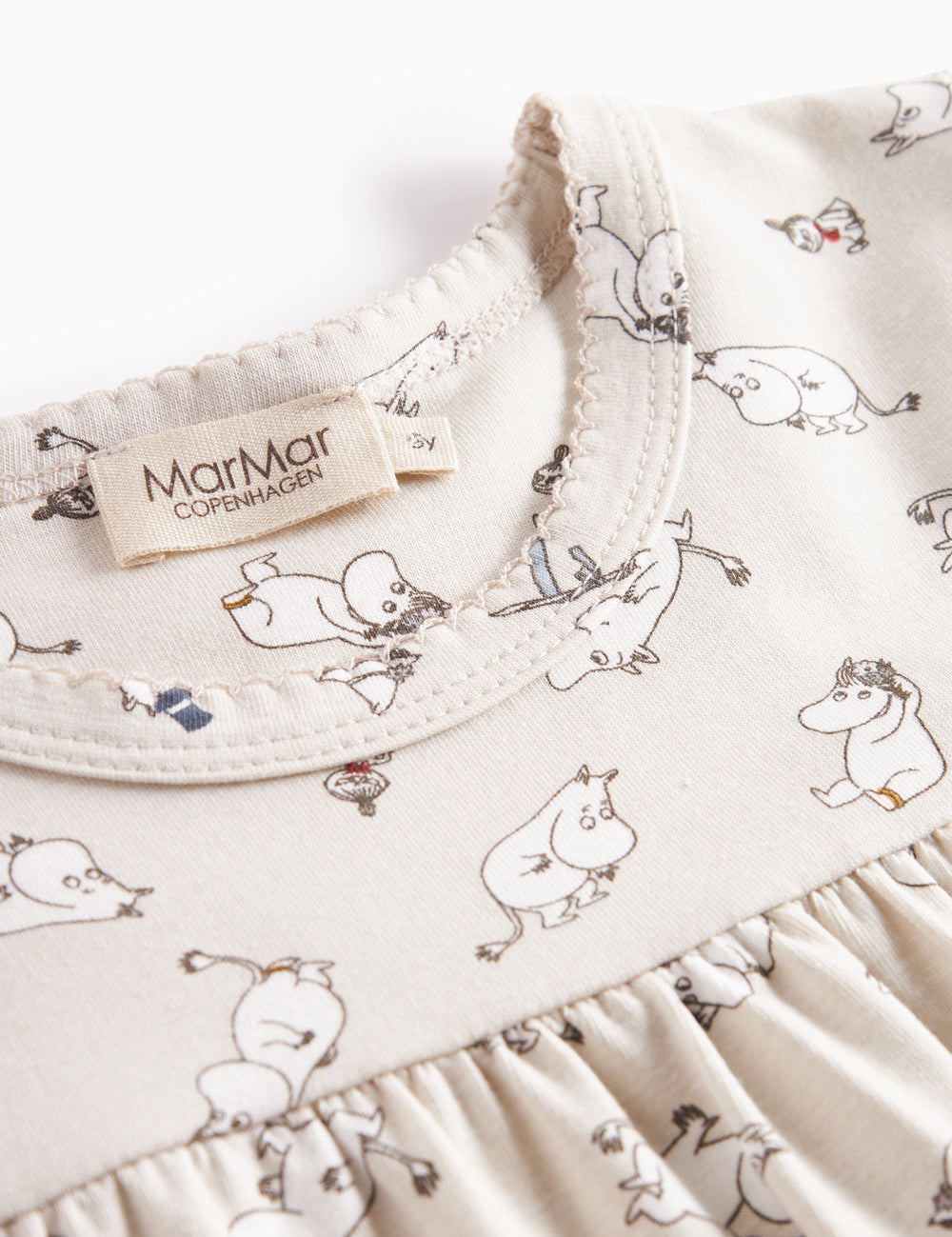 Langærmet natkjole til børn med Moomin-print i lyse farver