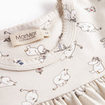 Langærmet natkjole til børn med Moomin-print i lyse farver