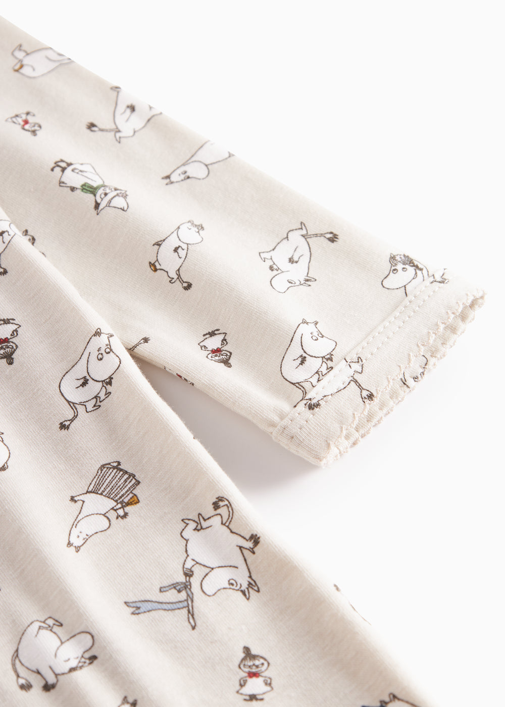 Langærmet natkjole til børn med Moomin-print i lyse farver