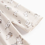 Langærmet natkjole til børn med Moomin-print i lyse farver
