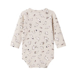 Langærmet babybody med Moomin-print i lyse farver