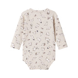 Langærmet babybody med Moomin-print i lyse farver