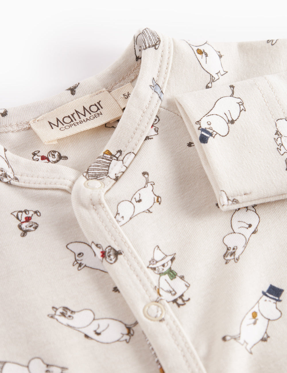 Langærmet babybody med Moomin-print i lyse farver