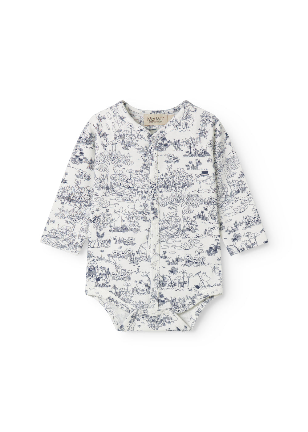 Langærmet bodystocking med Moomin print til nyfødte