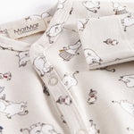 Heldragt til baby med lange ærmer, trykknapper, futter og Moomin-tryk i lyse farver