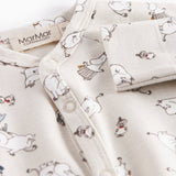 Heldragt til baby med lange ærmer, trykknapper, futter og Moomin-tryk i lyse farver