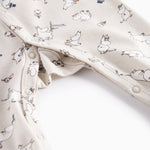 Heldragt til baby med lange ærmer, trykknapper, futter og Moomin-tryk i lyse farver