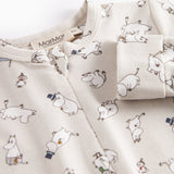 Heldragt til baby med lange ærmer og Moomin-tryk i lyse farver
