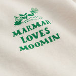 Råhvid T-shirt med grønt Moomin print til baby