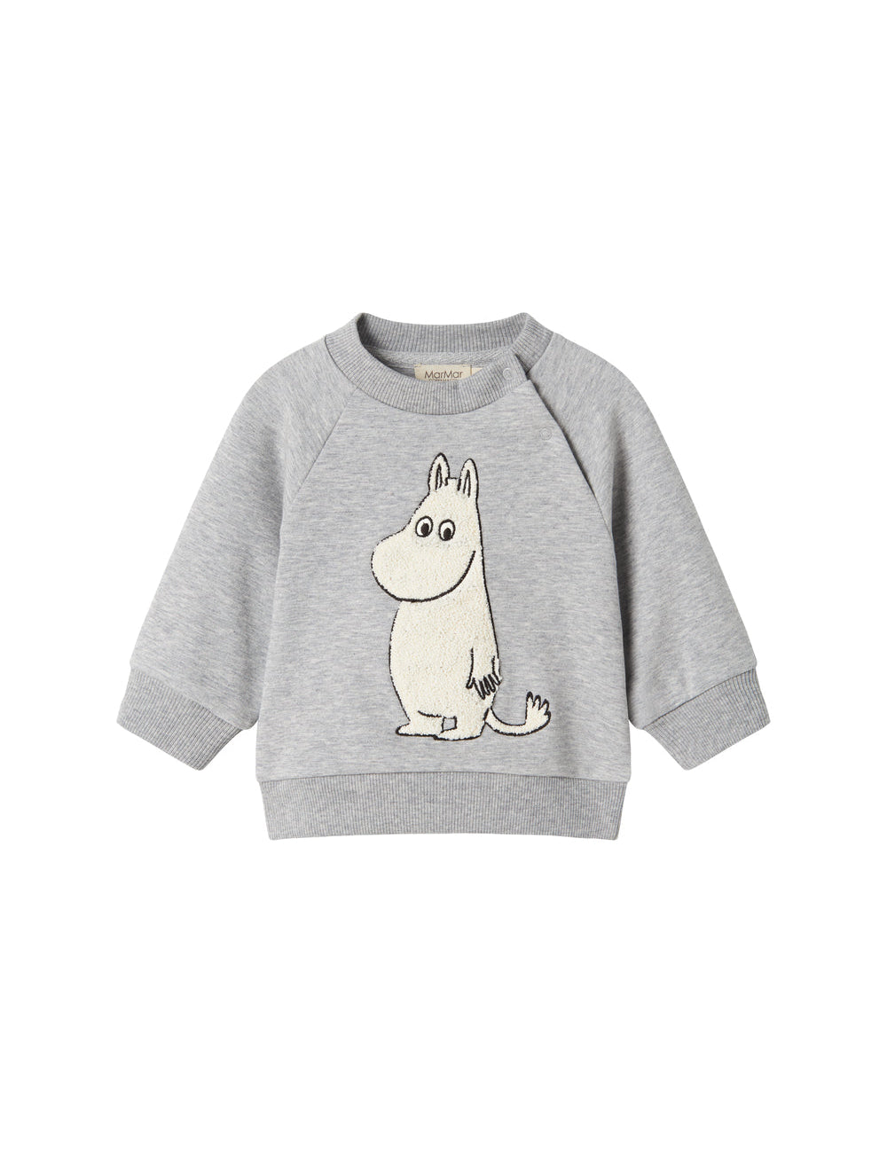 Grå børnetrøje med Moomin print foran
