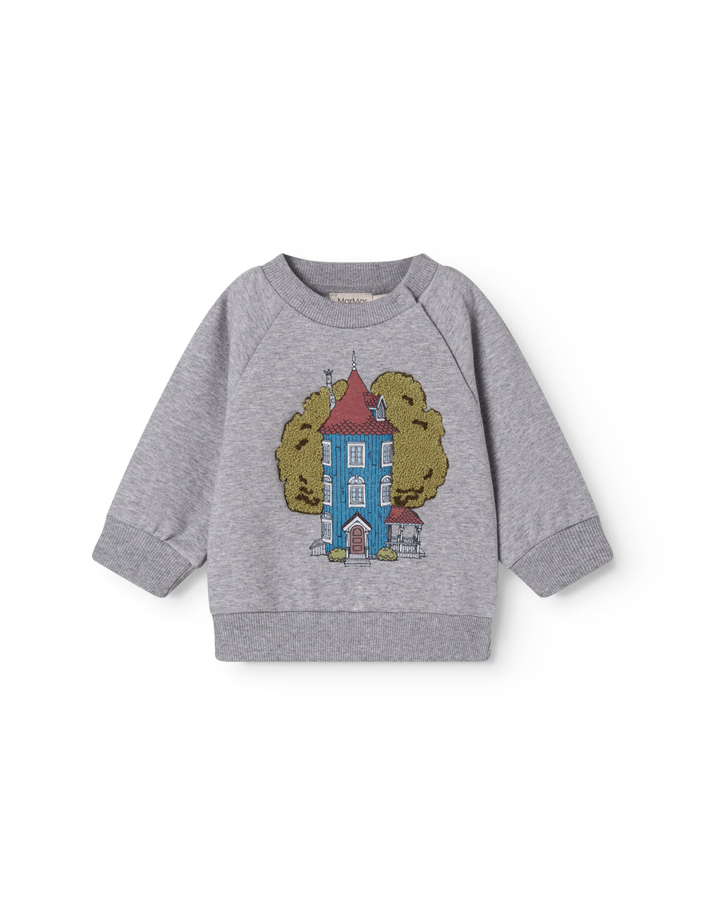 Grå sweatshirt til baby med Moomin hus print