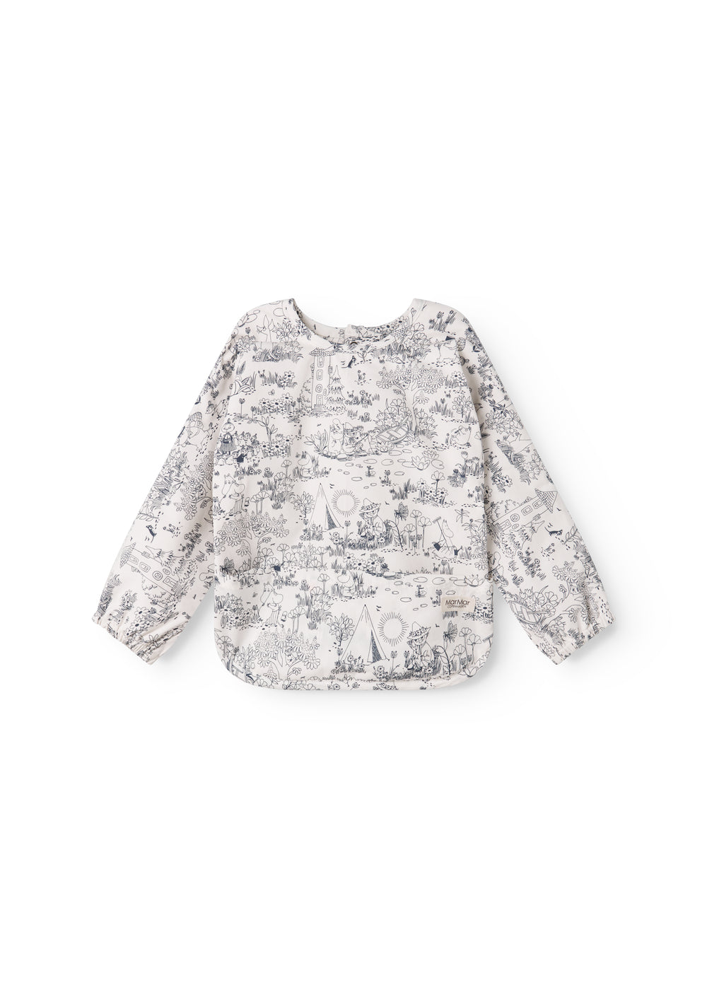 Langærmet spiseforklæde til børn med Moominvalley