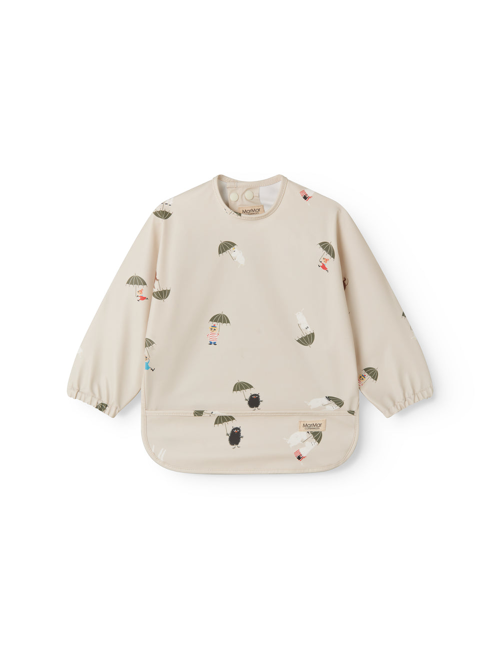 Langærmet spiseforklæde til børn med Moomin print