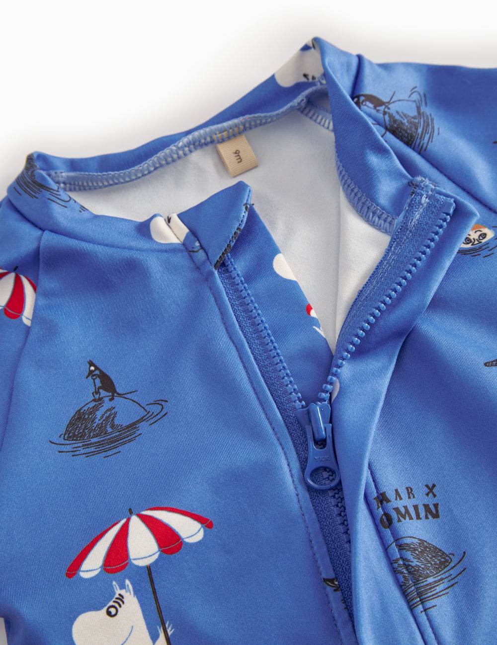 Blå bade heldragt til børn med Moomin print