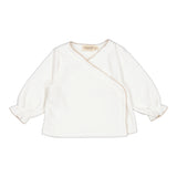 Tuba Wrap LS, Bluse - Grey Sand picot