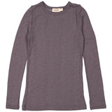 Tamra, Uld Pointelle T-shirt - Plum
