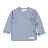 Tut Wrap LS, Uld Rib Bluse - Monsoon Blue