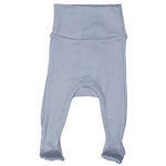 Blå uldbukser med fødder til nyfødte og babyer
