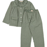 Pajama Frill Set, Nattøj - Green Check