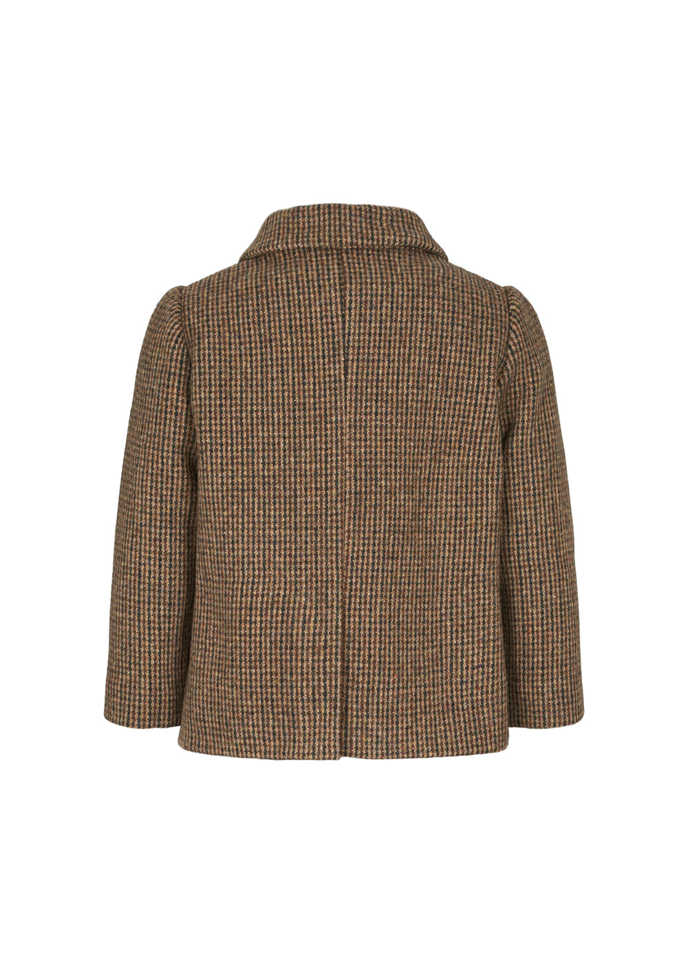 Brun ternet jakke til børn set bagfra