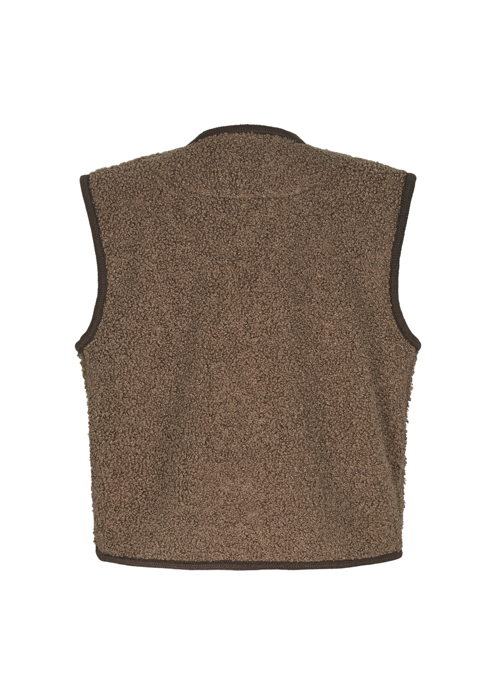 Brun teddyvest til børn set bagfra uden detaljer