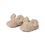 Beige futter til børn i teddyfleece med søde ører og blød tekstur