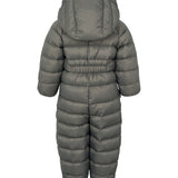 Mørkegrå dundragt til baby med hætte og lynlås