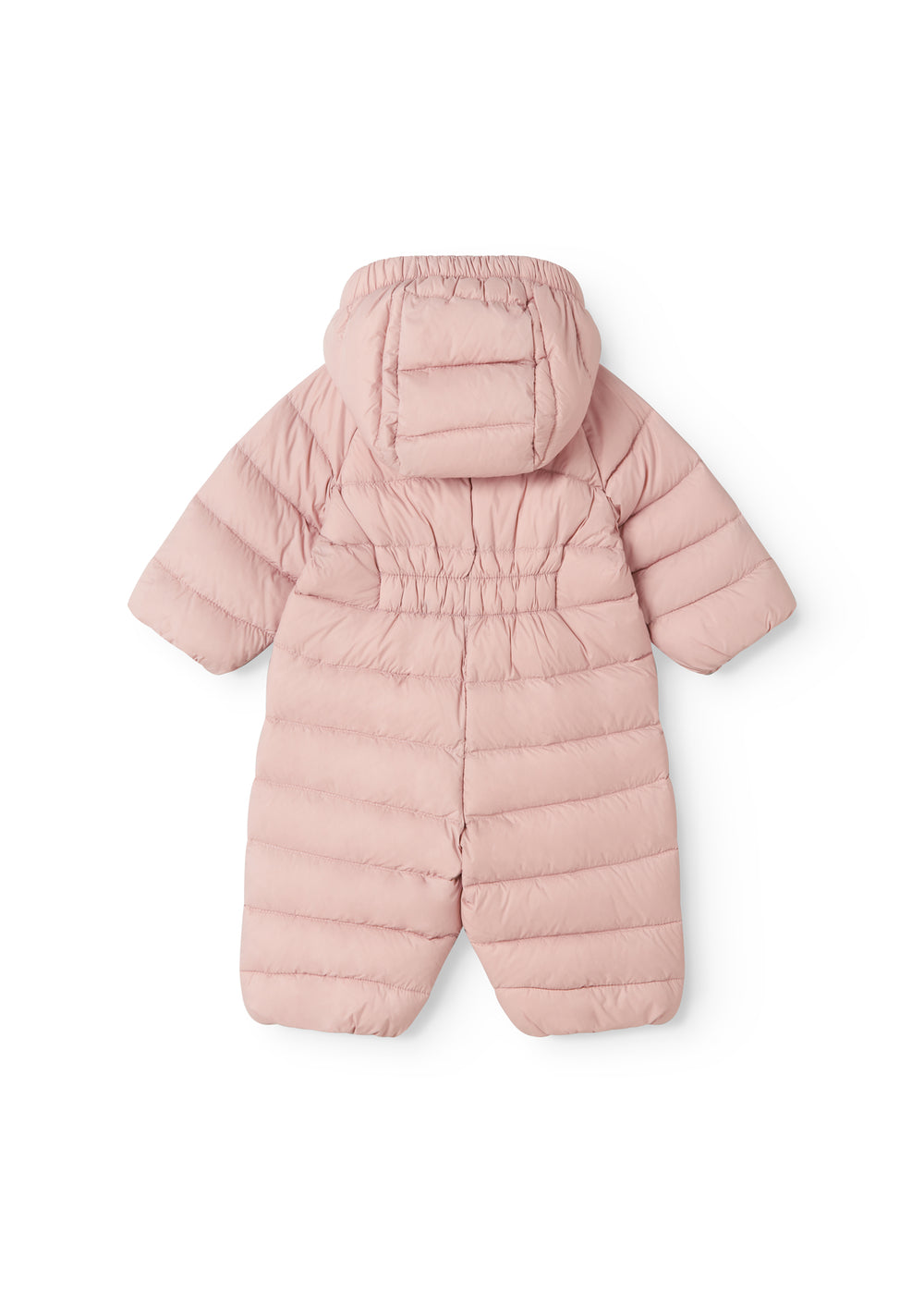 Lyserød dundragt til baby med hætte og lynlås