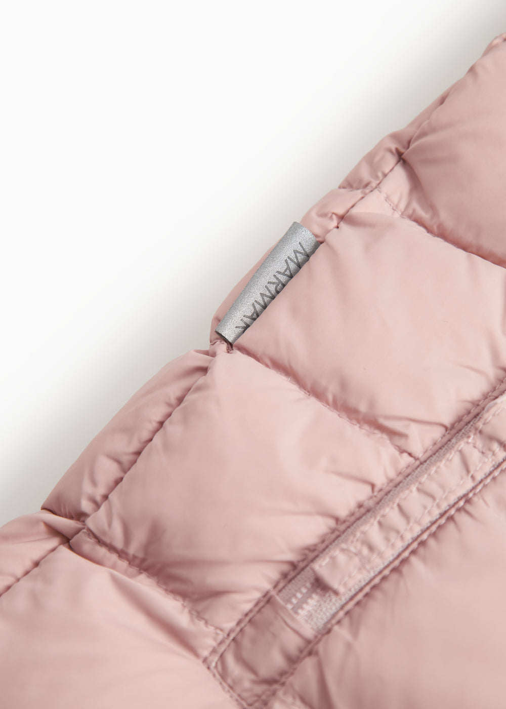 Lyserød dundragt til baby med hætte og lynlås