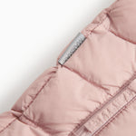 Lyserød dundragt til baby med hætte og lynlås