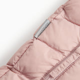 Lyserød dundragt til baby med hætte og lynlås