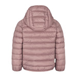 Rosa vatteret jakke til børn med hætte og lynlås