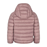 Rosa vatteret jakke til børn med hætte og lynlås