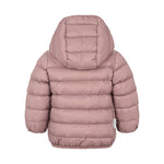 Rosa vatteret jakke til børn med hætte og lynlås