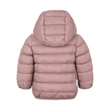 Rosa vatteret jakke til børn med hætte og lynlås