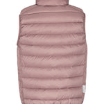 Rosa/mauve vatteret vest til børn med lynlås