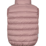 Rosa/mauve vatteret vest til børn med lynlås