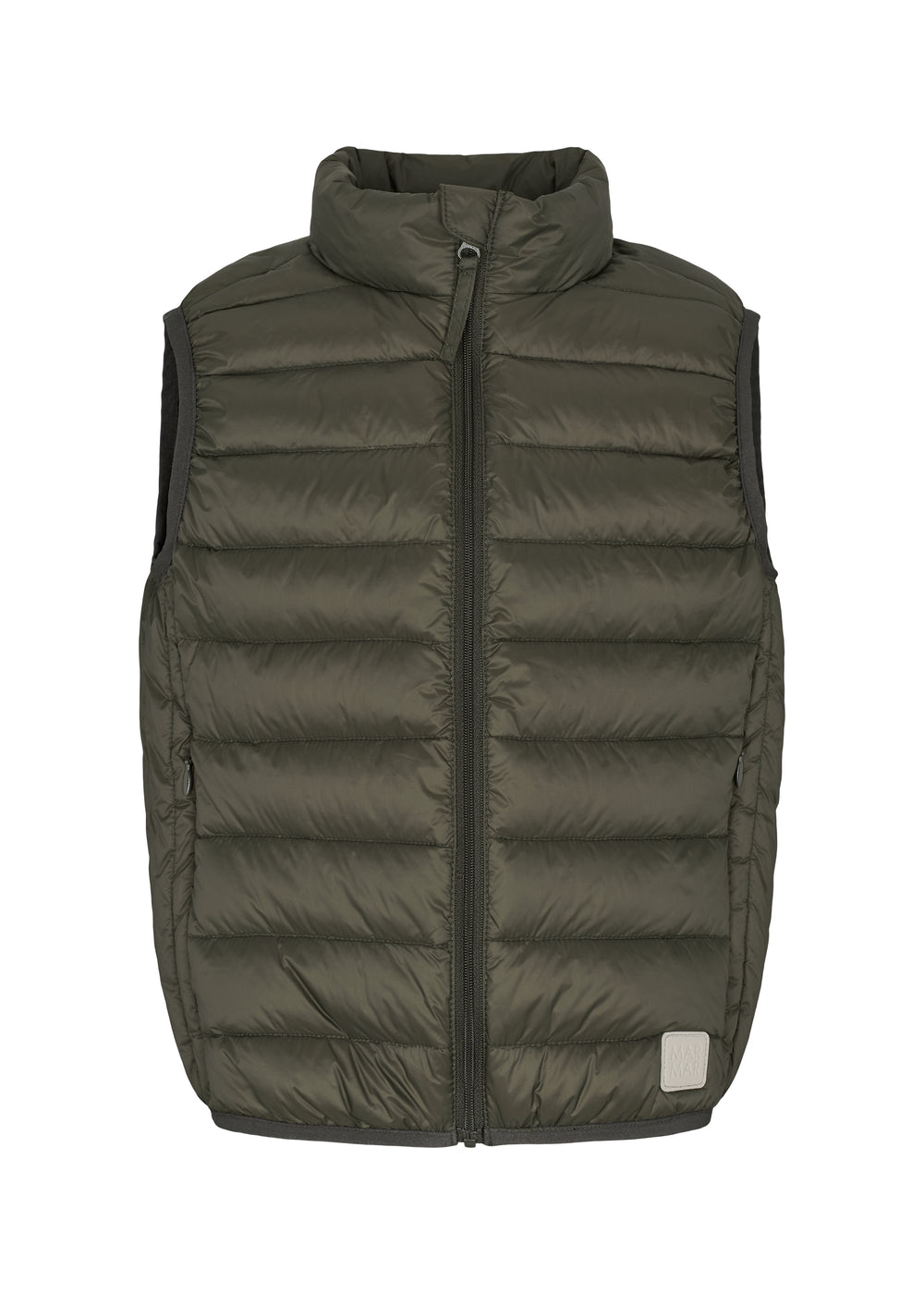 Mørkegrøn vatteret vest til børn med lynlås