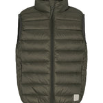 Mørkegrøn vatteret vest til børn med lynlås