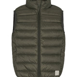 Mørkegrøn vatteret vest til børn med lynlås