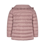 Rosa vatteret jakke til børn med krave og lommer