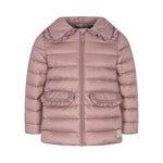 Rosa vatteret jakke til børn med krave og lommer