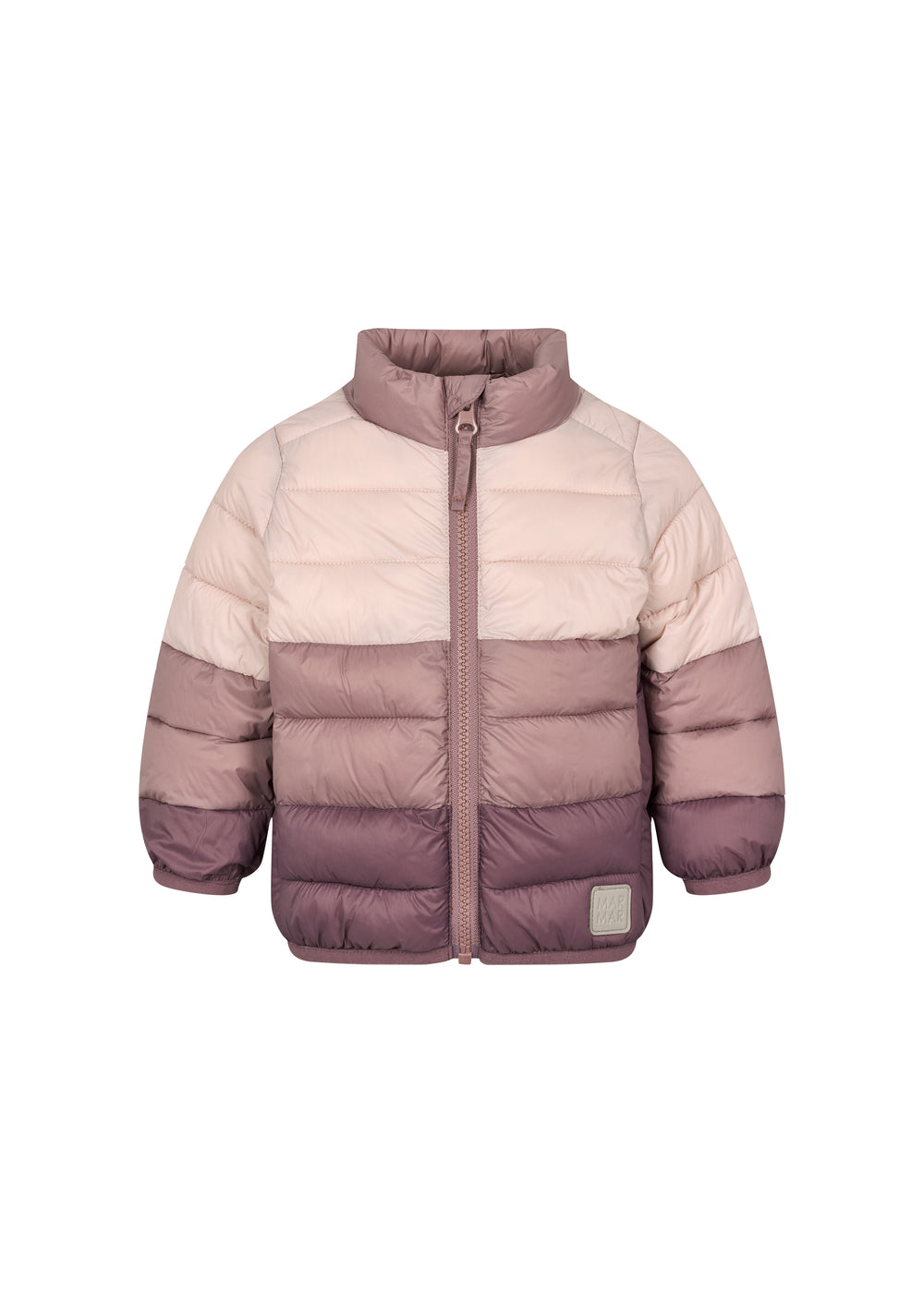 Vatteret jakke til børn i rosa og lilla nuancer med lynlås
