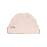 Lyserød hue til baby i merinould