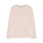 Lyserød langærmet bluse til børn i merinould