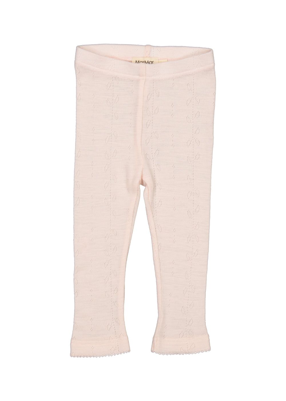 Lyserøde leggings til børn i merinould