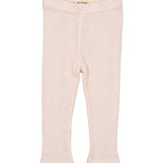 Lyserøde leggings til børn i merinould