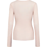 Lyserød langærmet bluse til kvinder i merinould