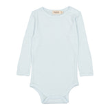 Lyseblå langærmet body til baby i merinould